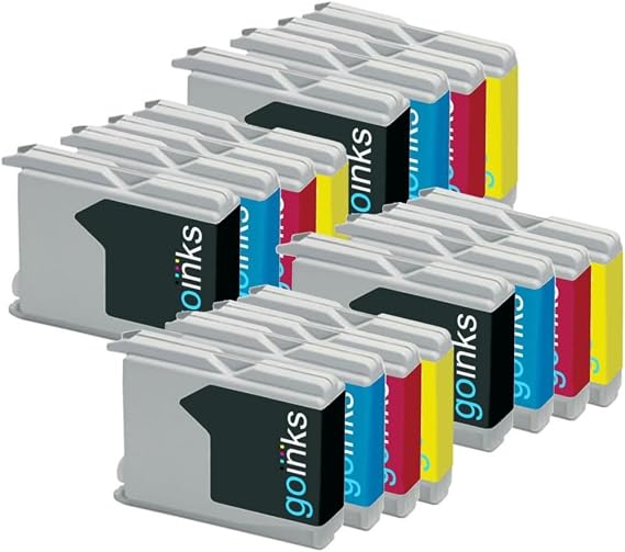 Lot De 4 Cartouches D'encre Jaune Compatibles Brother LC970Y & LC1000Y - Marque Go Inks - 15ml - Neuf