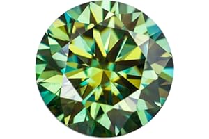 Letmexc Naturally Green Moissanite Loose Stones Lab Diamond VVS1 Clarity 3Excellent Round Cut for Jewelry Making With GRA Report