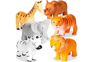 XY-WQ Bath Toys No Hole, for Infants 6-12& Toddlers 1-3, No Hole Bathtub Toys (Animal, 6 Pcs with Mesh Bag)