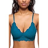 Katie Triangle Bralette for Women, Unpadded and Unlined Wireless Bra, Perfect Adjustable Everyday Lace Lingerie