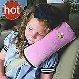 LKE Auto Pillow Car Safety Belt Protect Shoulder Pad Adjust Vehicle Seat Belt Cushion for Kids Children (pink)