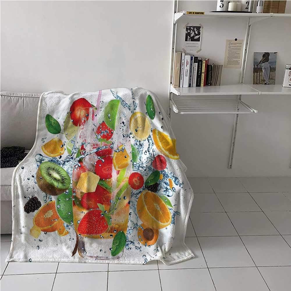 Flannel Blanket Throw Fruits Soft Plush Flannel Blanket