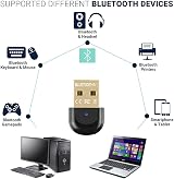 Mokeum Bluetooth 5.1 USB Adapter Dongle Transmitter Receiver Win 7/8/10 Black view 3
