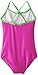 Kanu Surf Girls' Layla Beach Sport Banded 1 Piece Swimsuit, Solid Pink, 5