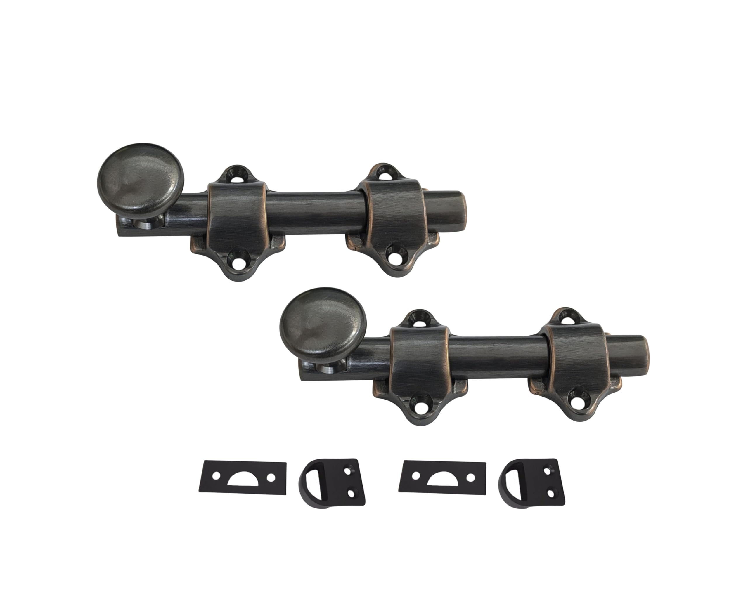 Photo 1 of QCAA Solid Brass Dutch Door Bolt, 4", Classic Bronzed, 2 Pack, Made in Taiwan