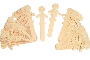 Chenille Kraft CK-364502 People Shaped Wood Craft Sticks, 6.1" Wide, 5.7" Length, 1.4" Height (36 count)