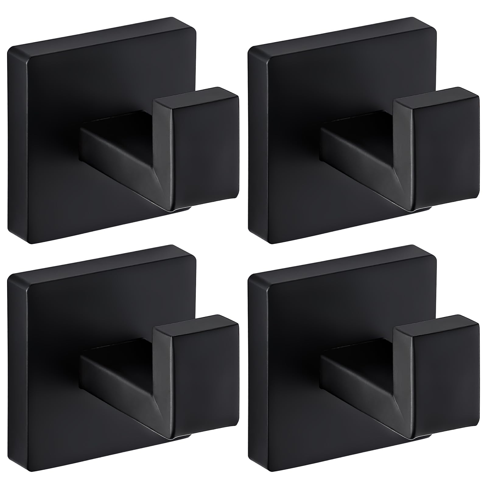 Photo 1 of warlve Matte Black Towel Hooks for Bathrooms, Heavy Duty Wall Mounted Stainless Steel Modern Hook, 4 Pack – Ideal for Hanging Towels, Robes, Coats, in Kitchen, Bedroom, Bathroom, or Hotel
