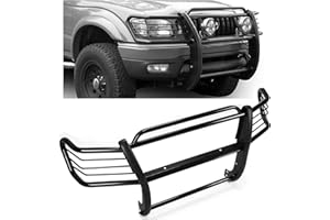 HECASA Grill Brush Guard Compatible with 1998-2004 Toyota Tacoma Light Protector Black Powder Coated (NN892)