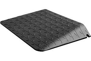 VILBLE 4" Door Threshold Ramp, Rise Height Rubber Threshold Ramps, Anti-Slip Doorway Ramps, Entry Ramps for Home, Wheelchairs, Scooters, Trolley, Curbs