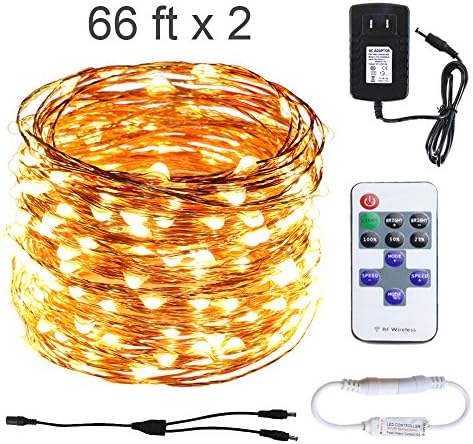 Led Copper Wire String Lights Waterproof Flexible Fairy Light Warm White 400 LEDs for Outdoor or Indoor Gardens Christmas Holiday Wedding Party Decorate