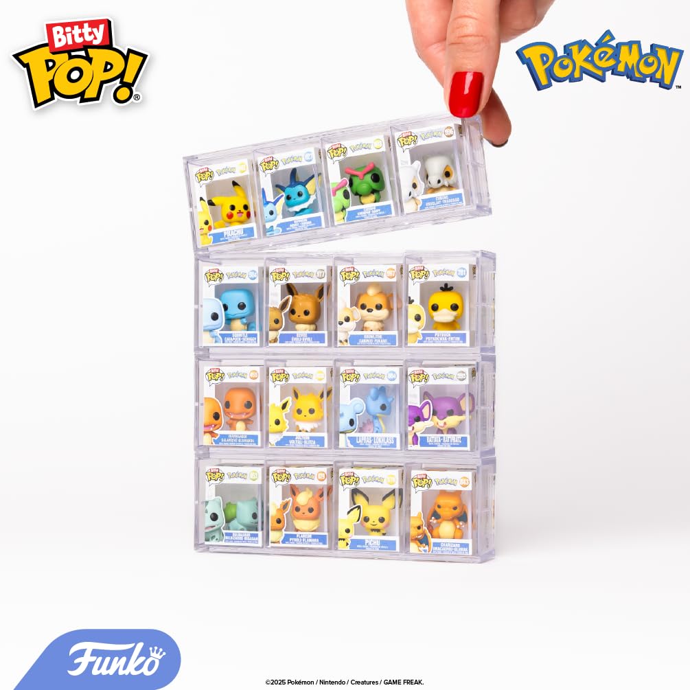 Funko Pop! Bitty: Pokemon - Squirtle, Eevee, Growlithe, and Psyduck - 0.9 Inch (2.2 Cm) Collectable - Stackable Display Shelf Included - Gift Idea - Party Bags Stocking
