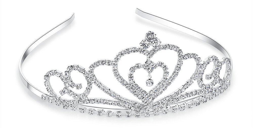 Lovelyshop Rhinestone Crystal Tiara-Wedding Bridal Prom Birthday Pegeant Prinecess Crown (Heart） : Beauty