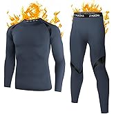 Muezna Men's Thermal Top and Bottom Set Underwear Long Johns Base Layer with Soft Fleece Lined