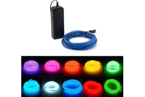 MIYOKA Neon Tube 3m/9ft El Wire with Battery Pack Ten Colors Wire Rope Car Atmosphere Decoration Light for Party Halloween Party Wedding Bar Decoration（Blue