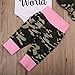 Emmababy Newborn Unisex Baby Long Sleeve Romper Camouflage Pants Outfit with Hat Sets (0-6Months, Pink)