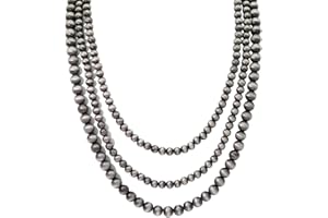 JNF Multi strand Navajo Pearl Necklace Layer Navajo Pearls Western Jewelry for Women Boho Vintage Choker Turquoise Necklaces