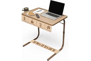 Table-Mate TV Tray Table | Portable Desk Folding Dinner Tray, Couch Table Trays for Eating Snack Food, Portable Laptop Desk, Bed Trays for Eating | Adjustable TV Trays with 3 Angles and Cup Holder