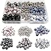 100 PCs Porcelain Bead Assortment & 120 Filigree Silver Beads Container Kit with Elastic Cord - Premium Quality Jewelry Making Finding Supplies for Adults - Great for Bracelets, Necklaces, Crafts (5)