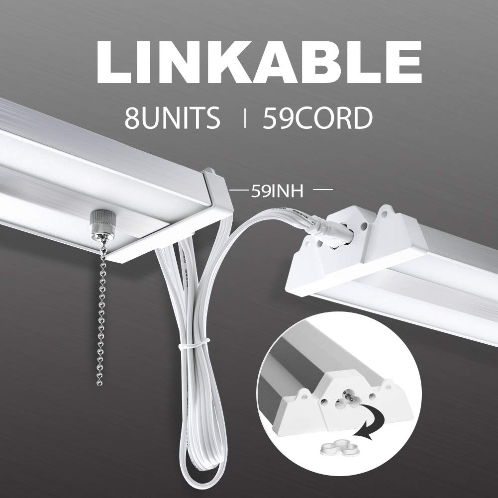 10 Pack Linkable LED Shop Light For Garage BBOUNDER 48 Inch 4FT 40W 5000K LED Work Shop Light