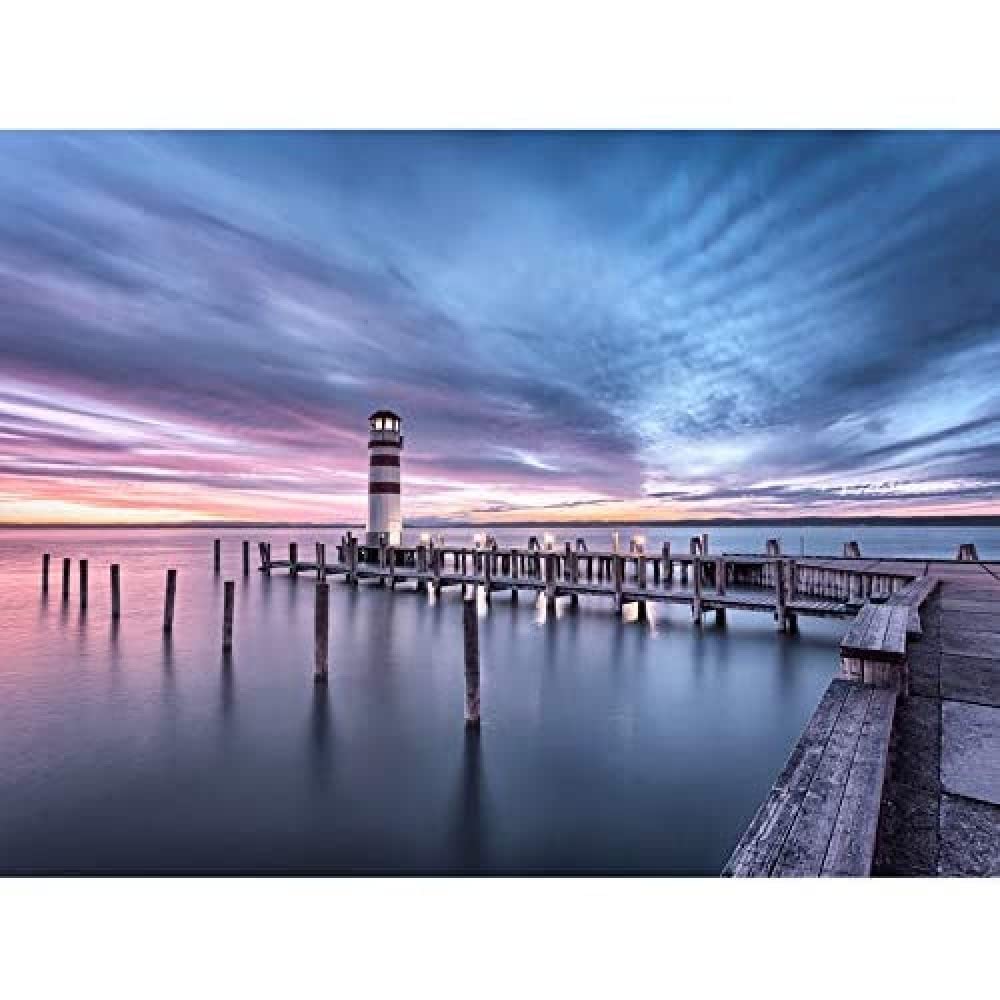 Artery8 DeSousa Lake Neusiedl Austria Sunset Lighthouse Photo Art Print Canvas Premium Wall Decor Poster Mural