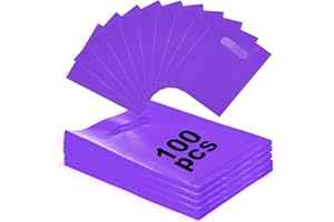 ANZNKU 100 Pcs Purple Goodie Bags Small Gift Bag, Party Favor Bags for Kids Birthday Party, Wedding, Halloween, Christmas, Plastic Treat Bag for Candy, Goodies, Crafts(15x20 cm)