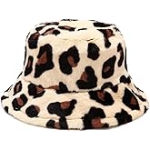 Quanhaigou Winter Faux Fur Bucket Hat,Fuzzy Warm Hat for Women Men, Fluffy Fisherman Cap