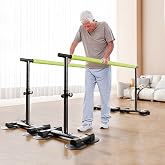 HUDABAIDI Parallel Bars for Physical Therapy, 6.57Ft, Height Adjustable | Suction cup suitable for smooth surfaces, soft armrests, with 5-level height adjustment, Used for home, sanatorium,as on