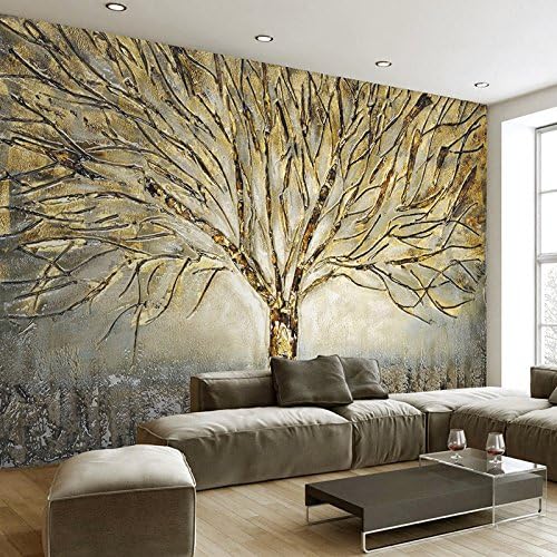 Amazon Com Mznm Custom 3d Wall Murals Wallpaper Modern Fashion Abstract Art Relief Oil Painting Tree Living Room Tv Background Mural Wall Paper 200x140cm Home Kitchen