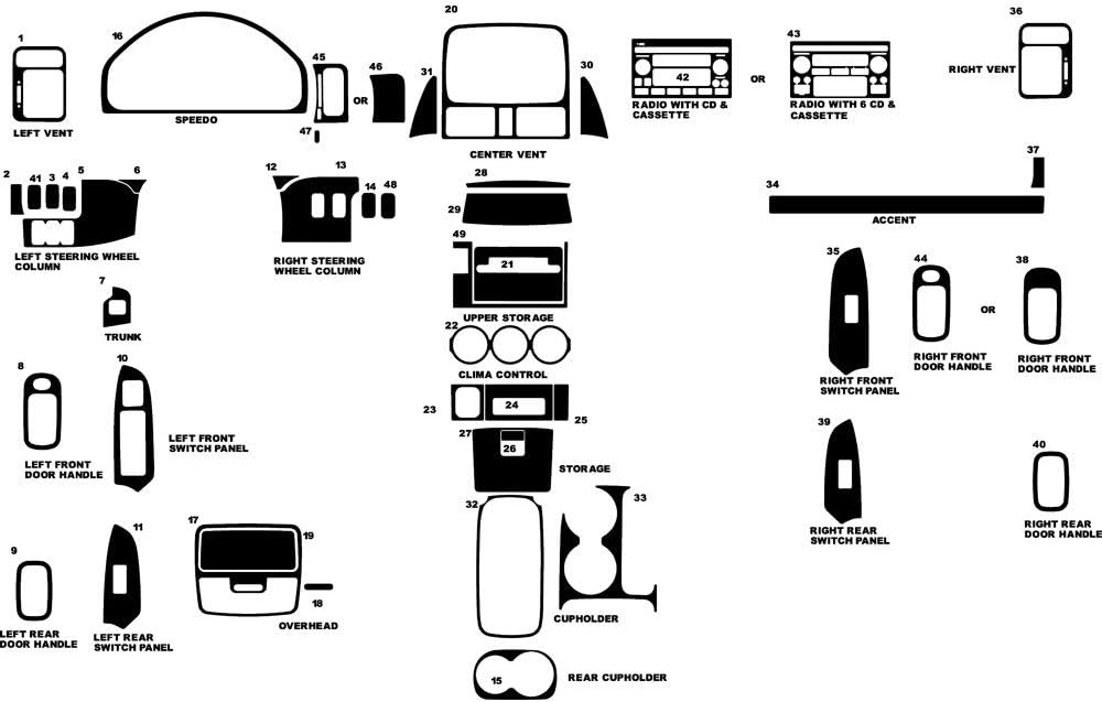 Rvinyl Rdash Dash Kit Decal Trim for Honda CR-V 2005-2006 - Wood Grain (Burlwood Honey)