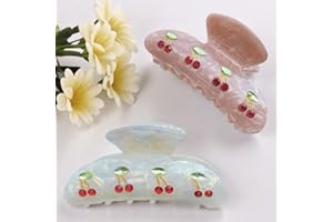 2 Pcs Claw Clip, Cute Hair Claw Clips Cherry Design, Acetate Claw Clips for Women, for Daily Use, Party, Travel Accessories