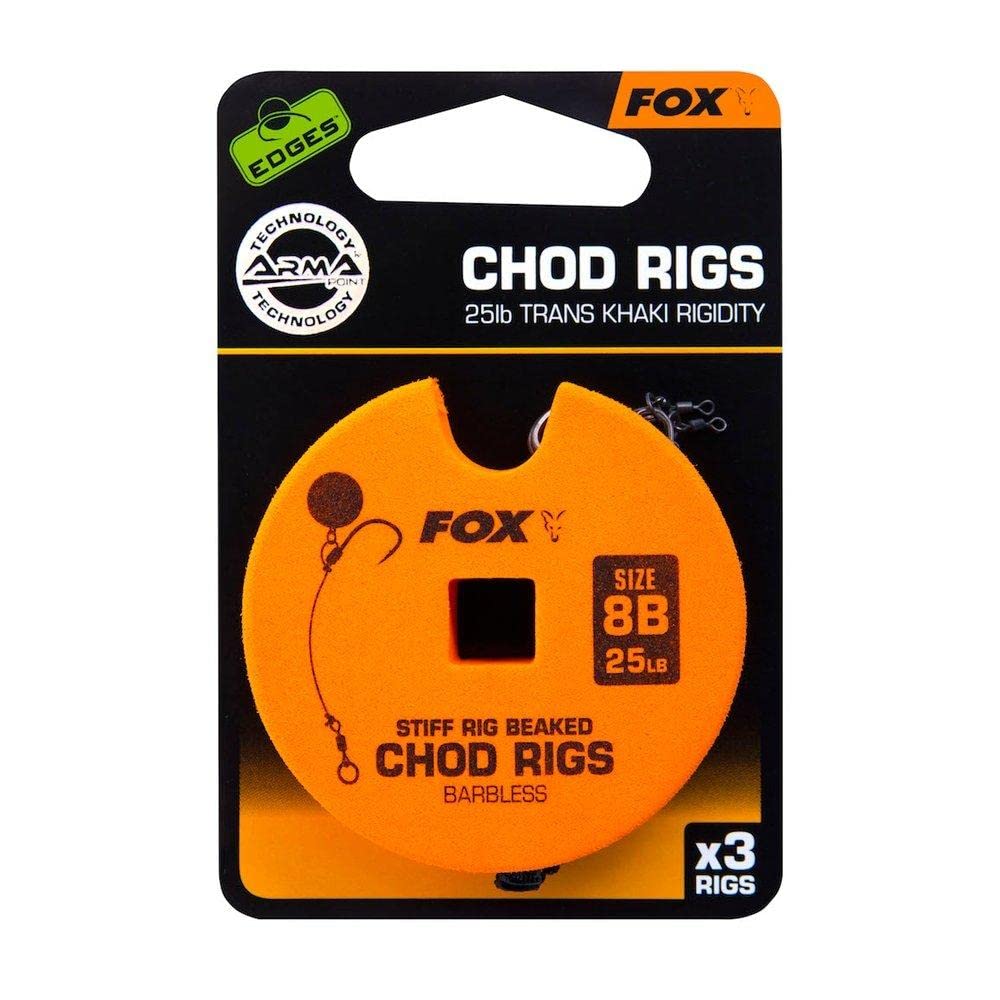 Fox edges micro barbed chod rigs for fishing, Stiff Chod Rig 30lb sz4 Standard