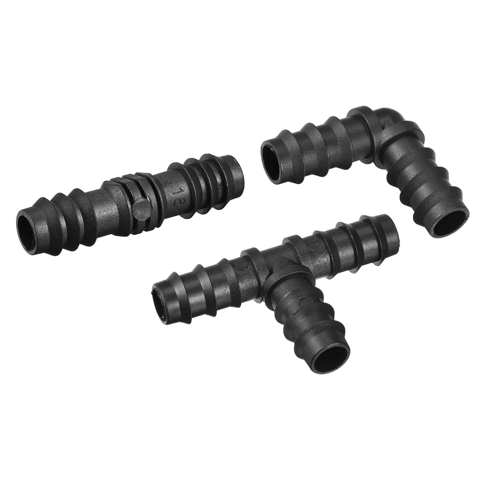 M METERXITY 15 Pack Tee Barb Fittings - 19.5mm Barbed Tee Hose Fitting 3 Way Connectors Apply to Garden, Black(G3/4 Male Thread)