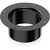 Hon&amp;Guan Duct Connector Flange 6 Inch, Plastic 6 Inch Dust Collection Fittings Dryer Vent Connector Flange For Heating Cooling Ventilation System, Black.