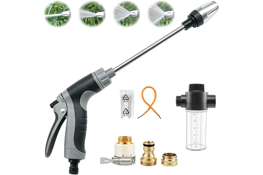 Hose Hawk Pro Pressure Washer Gun, High Pressure Hose Nozzle with 4 Spray Modes, Adjustable Handheld Pressure Washer Nozzle f