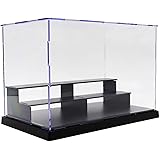 Elepure 3 Tier Clear Acrylic Display Box Case Stand Assemble Countertop Storage Cube Organizer Dustproof Protection Showcase 