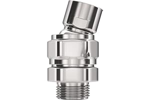 HammerHead Showers® ALL METAL Shower Head Swivel Ball Adapter, Chrome | Adjustable Pivot Ball To Adjust Showerhead Angle | Universal Connector Joint Fits Fixed, Hand Held & Rain Shower Heads