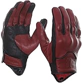 Harssidanzar Leather Motorcycle Gloves for Men Touchscreen GM028