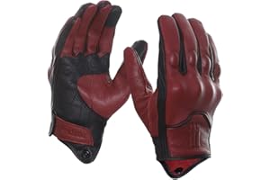Harssidanzar Leather Motorcycle Gloves for Men Touchscreen GM028