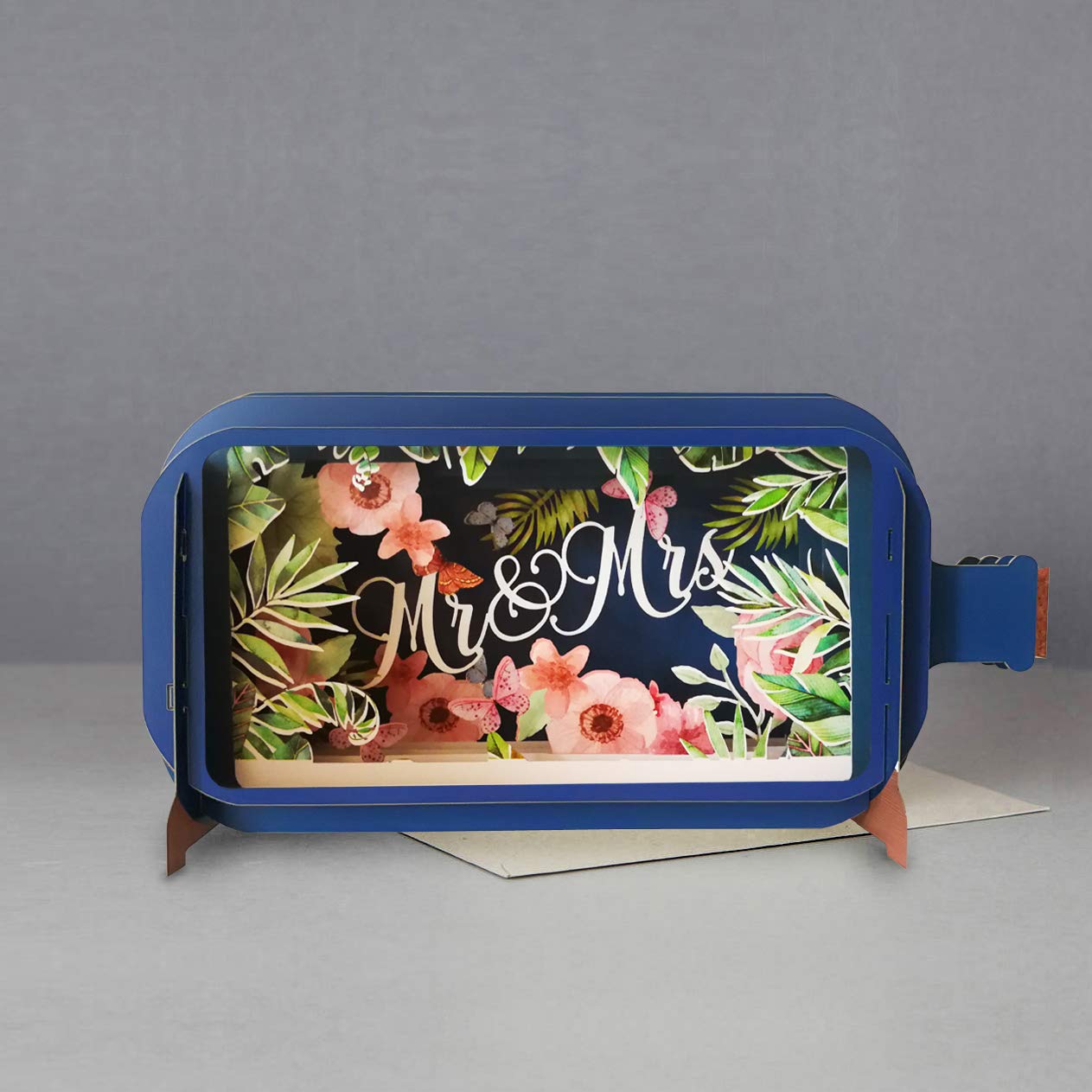 Message in A Bottle Mr & Mrs Pop Up Wedding Greeting Card by Alljoy Cards MIB089