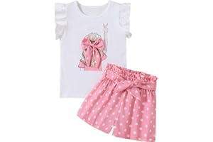 Woleroyir Girls Summer Outfits Cute Sleeveless Top High Waisted Short Sets with Pockets Teen Girl Clothes Size 6-14 T