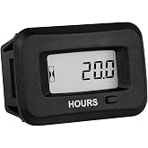 Runleader RL-HM038AD Digital Hour Meter, LCD Display | IP68 Waterproof, Compatible with AC/DC5V~277V Lawn Mower Generator Golf Cart RV Scrubber Machine.