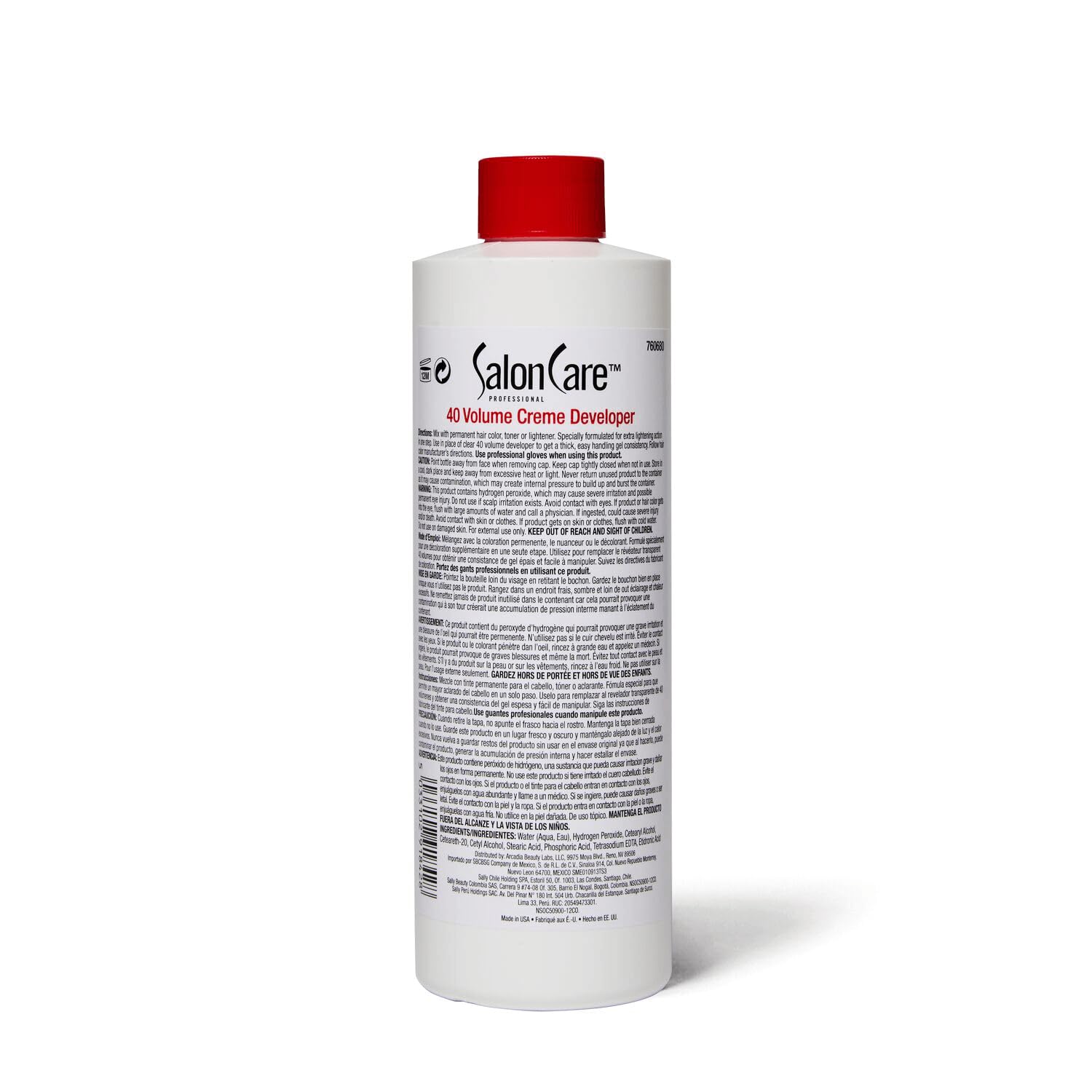 Salon Care 40 Volume Creme Developer, Strong Lift Formula, Easy to Handle Cream Consistency, Can Be Used as a Bleach Booster, 16 oz