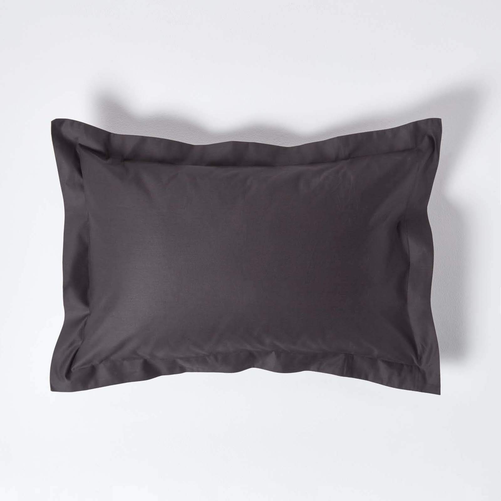 HOMESCAPES 1000 Thread Count Egyptian Cotton Grey Oxford Size Pillowcase — image 1