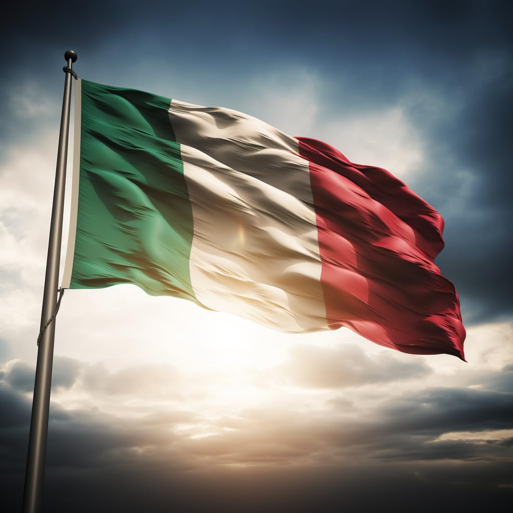 Large Italy Flag for Outdoor 225 x 150 cm, Reinforced Balcony Flag with 2 Metal Eyelets (Italy)