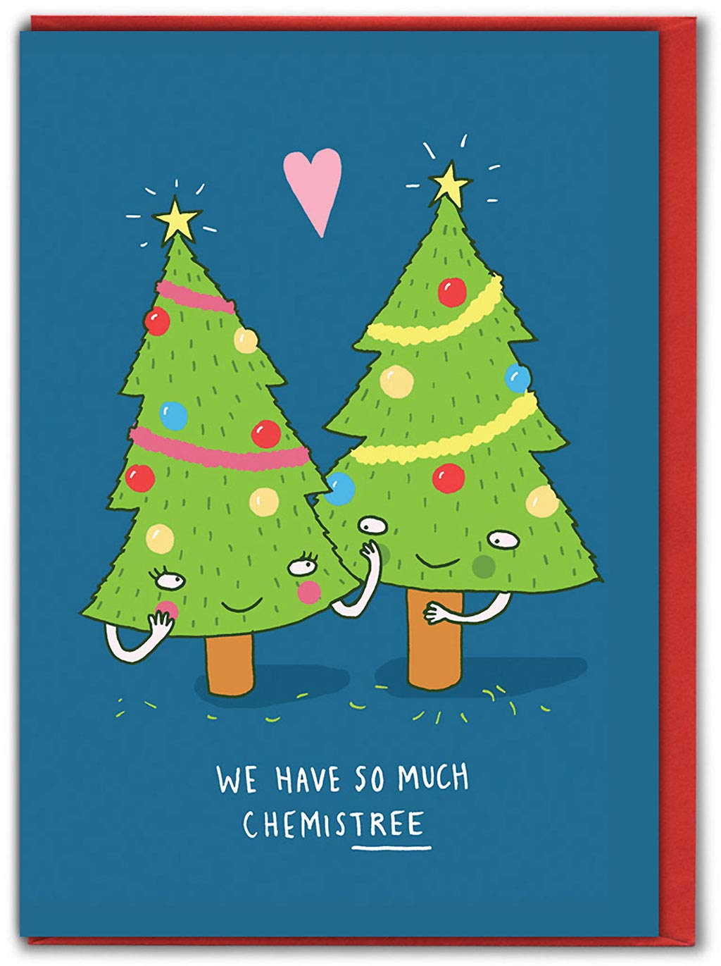 Brainbox Candy - Christmas Cards For Boyfriend/Girlfriend - 'Chemistree' - Perfect For Him Her Husband/Wife Partner
