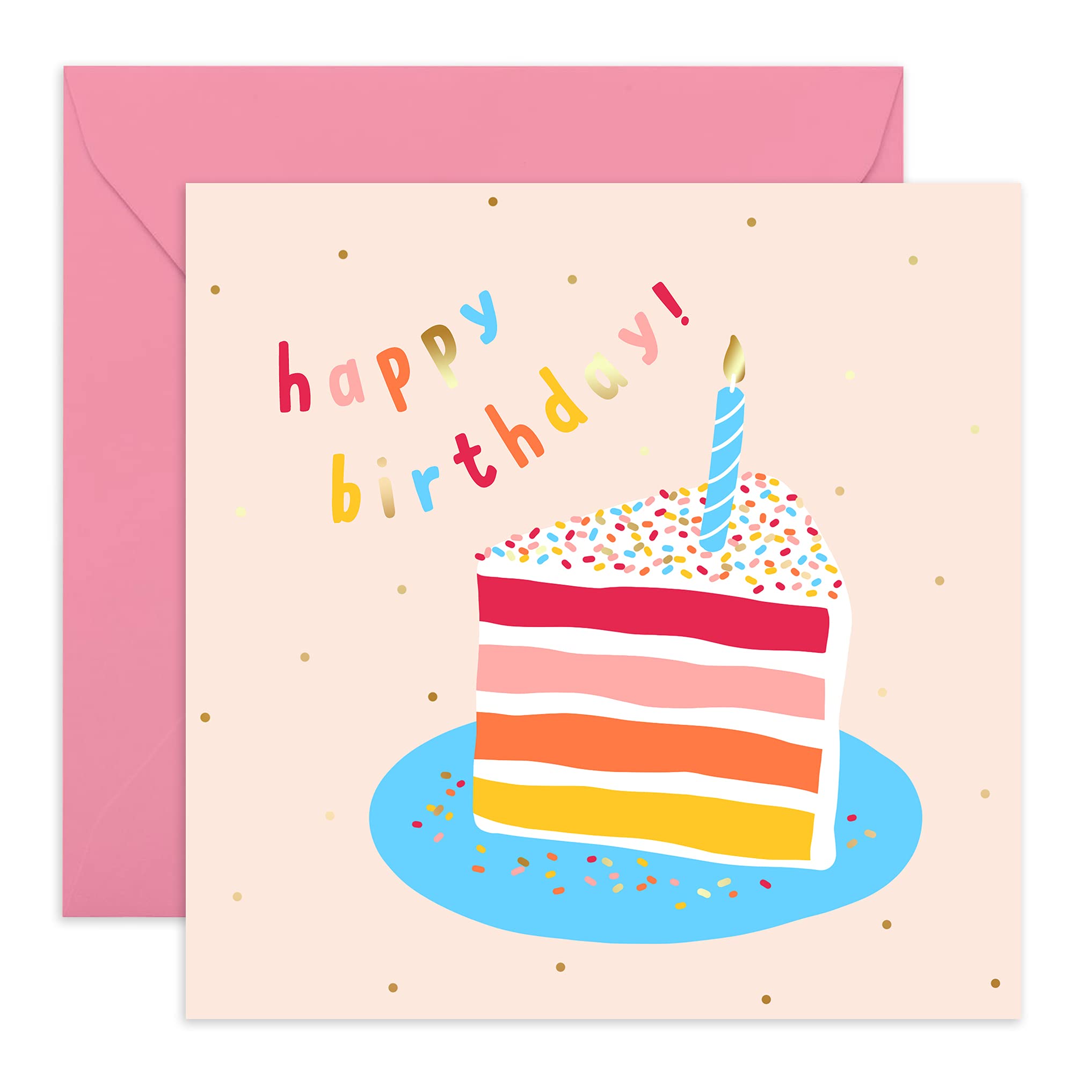 Birthday Card for Her - Birthday Cake Card for Women Sister Daughter - Female Friend - Mum Birthday Card - Comes with Fun Stickers