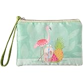 Rantanto Small Cute Cash Coin Purse, Canvas Change Purse, Kawaii Coin Pouch With Handle Christmas Gift For Women Teenager Girls (BG0017-1 Flamingo)