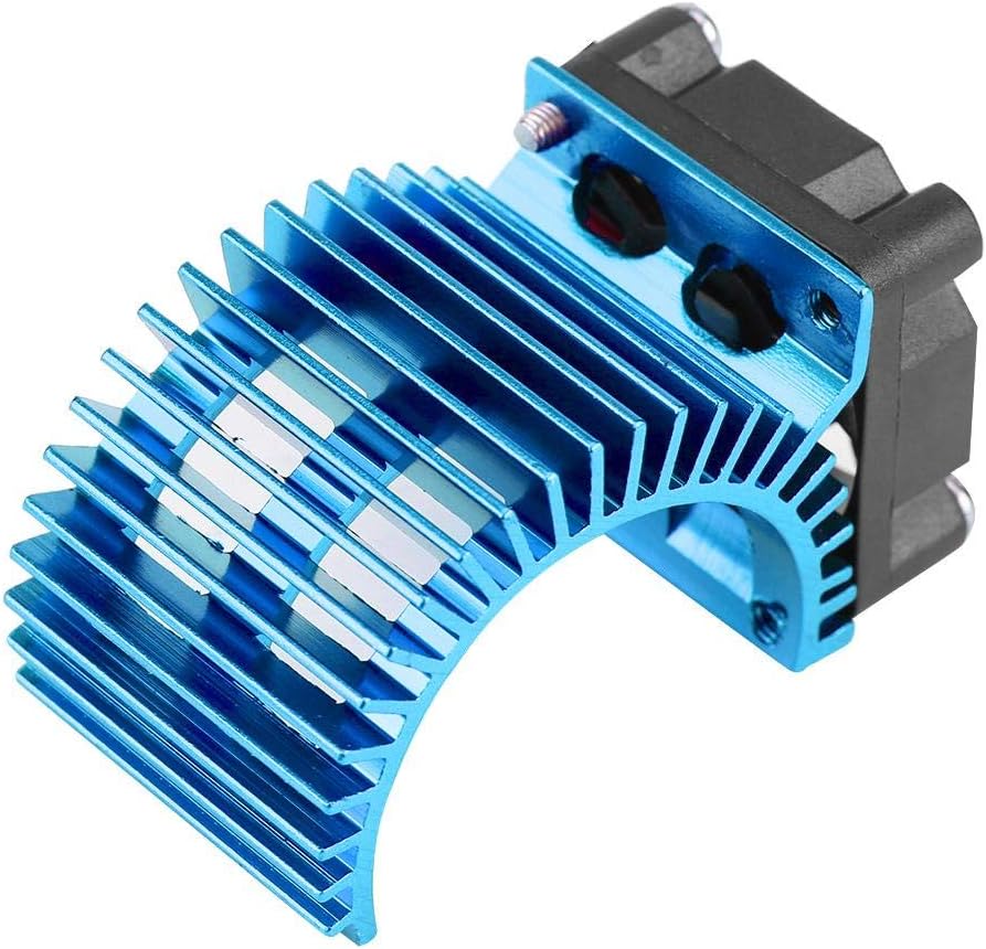 Dilwe Motor Heat Sink, Heat Sink With Cooling Fan for 1/10 Scale Electric RC Car 540/550 Motor(Blue), As Shown in the Picture - Image 4