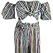 Lanzom Women's Sexy Striped Off Shoulder 2 Pieces Jumpsuit Tops and Pants Set (Medium, Striped)