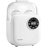 Baby Bottle Warmer, Felizbebe 10-in-1 Double Bottle Warmer for Breastmilk or Formula, Accurate Temperature Control, Timer, Sterili-zing, Defrost, Heat Food, Keep Warm, Breast Milk Warmer for Baby